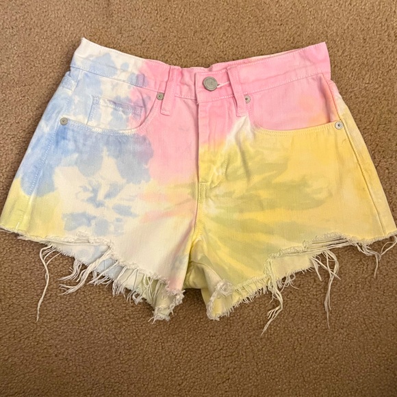 Blank NYC Pants - Blank NYC tie dye cut off frayed jeans shorts